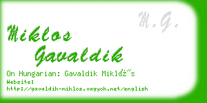 miklos gavaldik business card